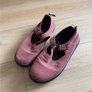 Dr. Martens Maroon Flats with Black Soles
